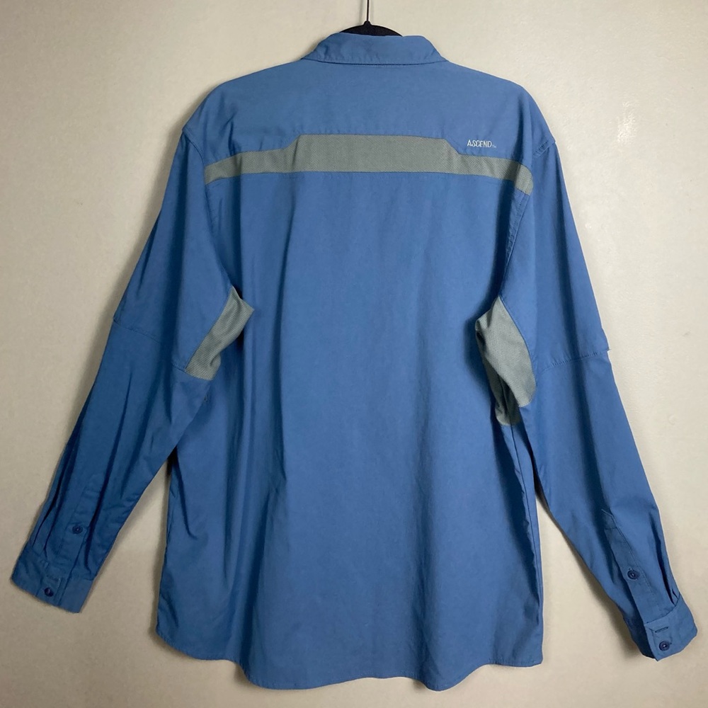 NEW Ascend hiking‎ shirt performance XLT long sleeve blue vents